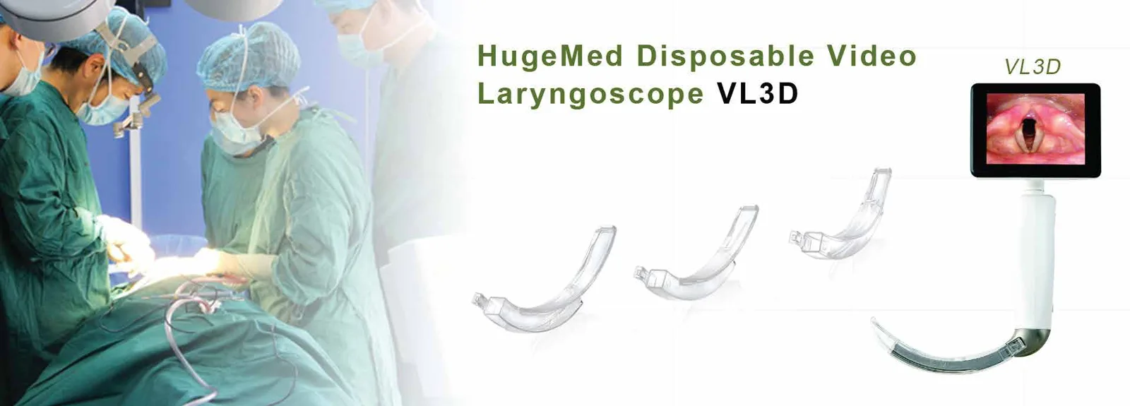 HugeMed VL3D Disposable-Blade Video Laryngoscope